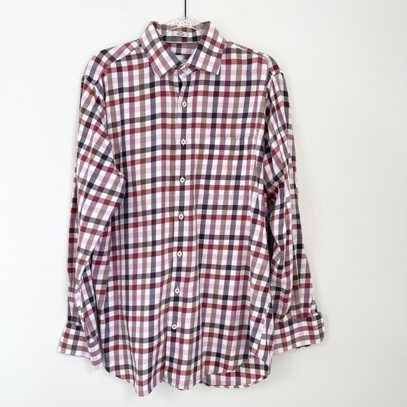 Peter Millar Mens Shirt Plaid Long Sleeve Cotton. Size L - Picture 1 of 8